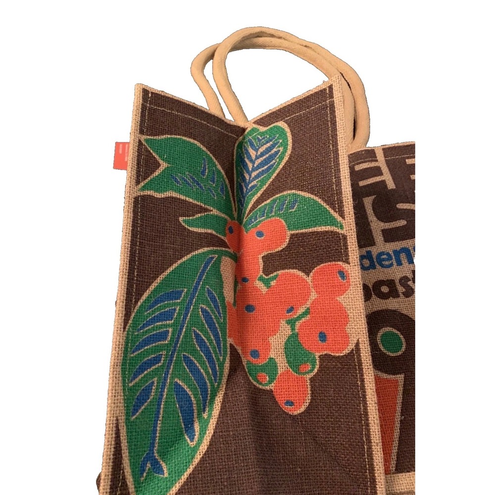 Trader Joes 1967 Coffee Beans Pasadena Jute Tote Bag Reusable Grocery Shop NEW - Picture 3 of 3